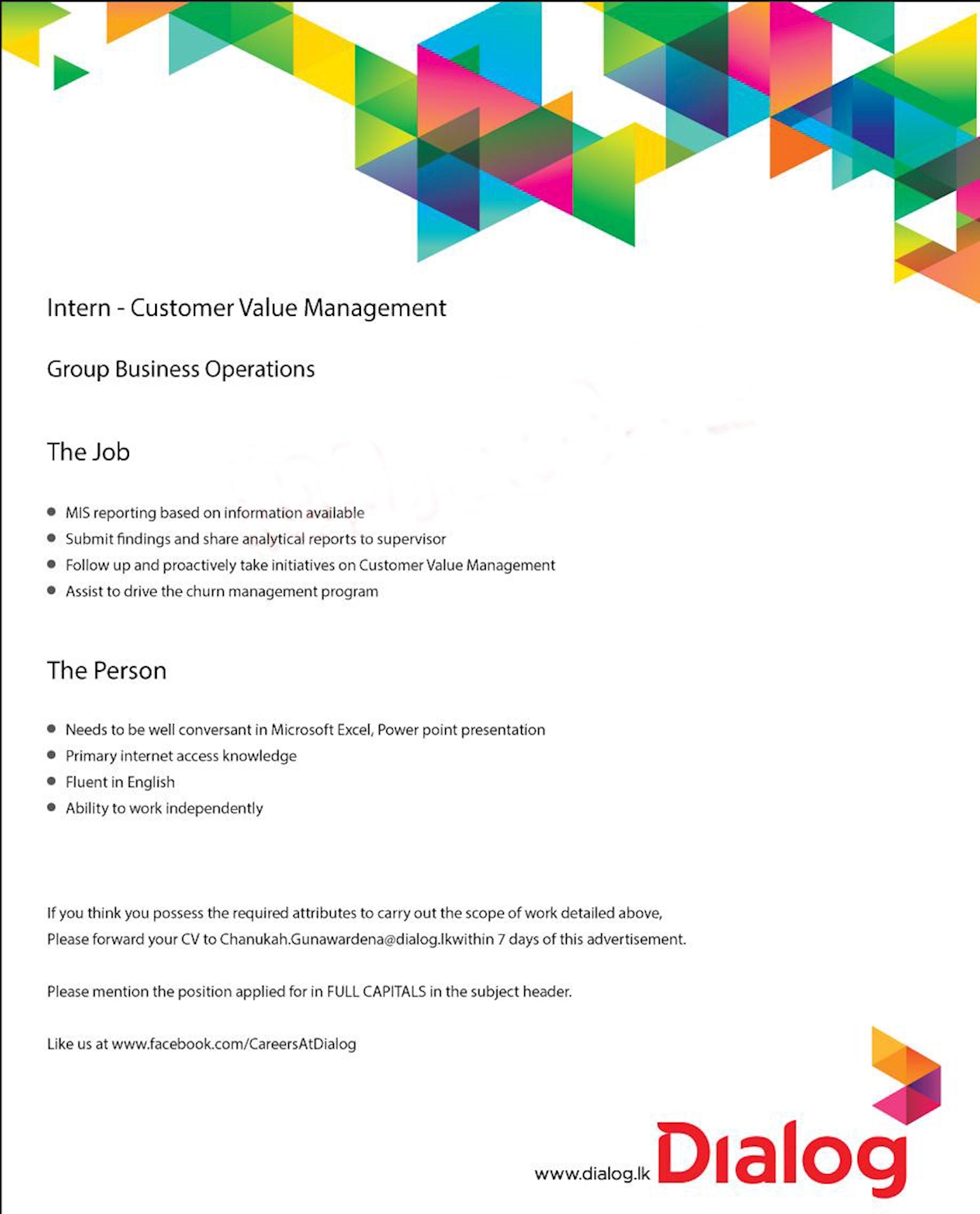 Intern - Customer Value Management 