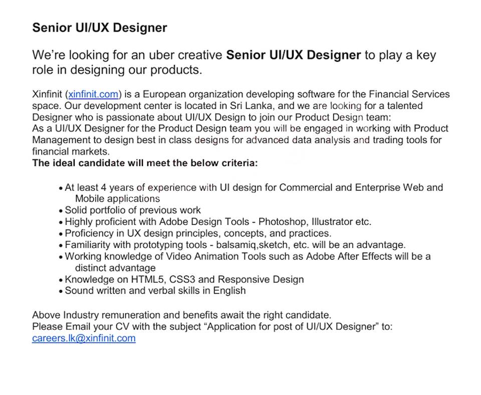 Senior UI/UX Designer