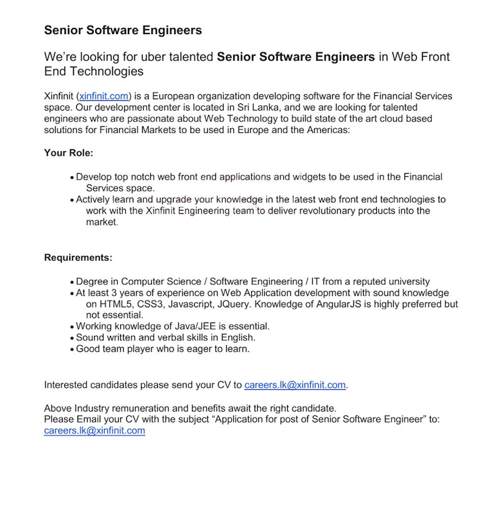 Senior Software Engineers 