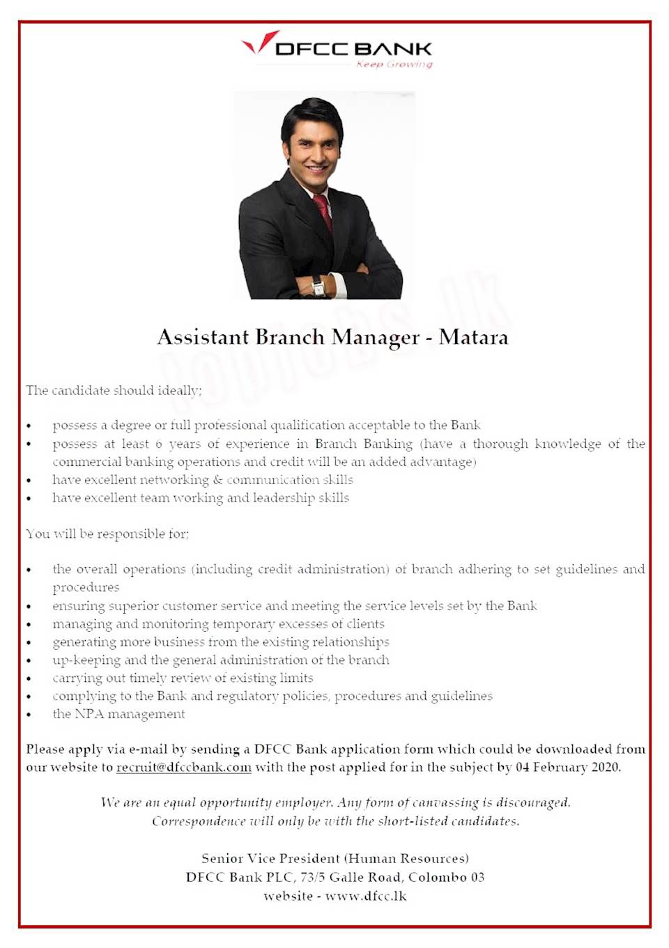 Assistant Branch Manager - Matara