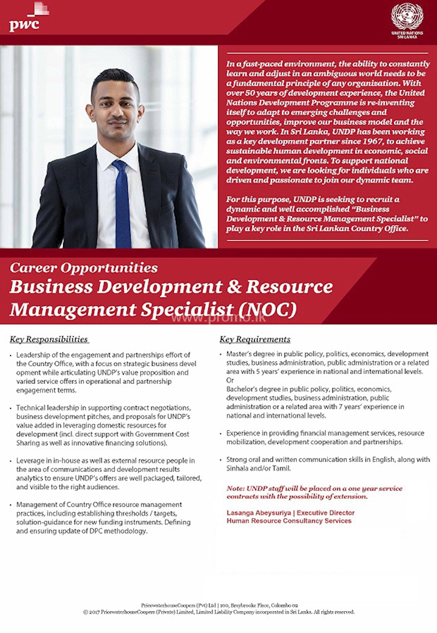 Business Development and Resource Management Specialist (NOC)