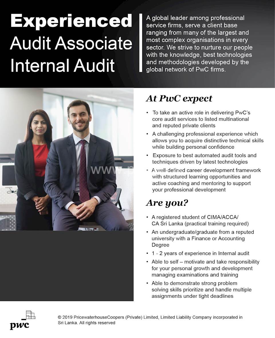 Experienced Audit Associate - Internal Audit