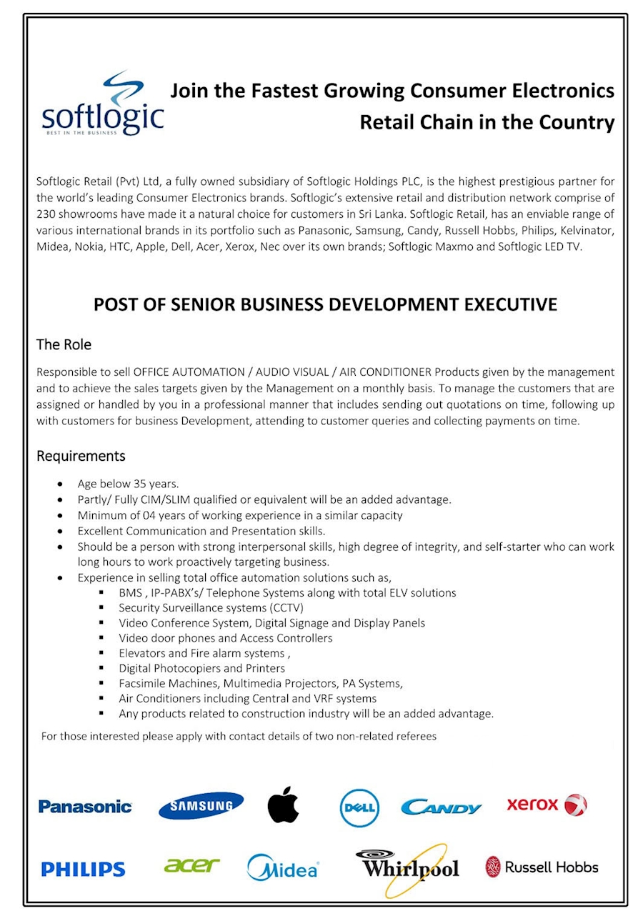 Post of Senior Business Development Executive 