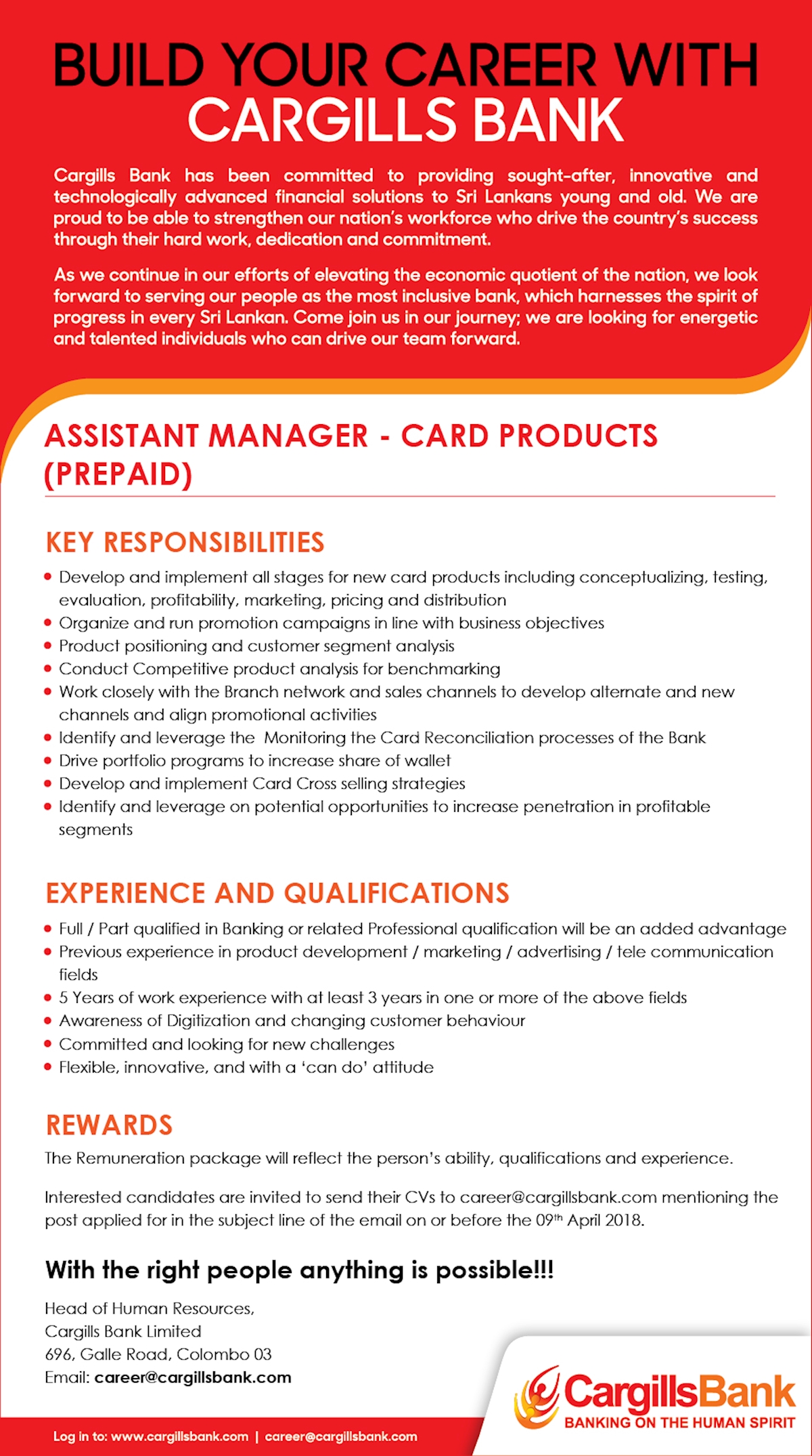 Assistant Manager - Card Products (Prepaid)