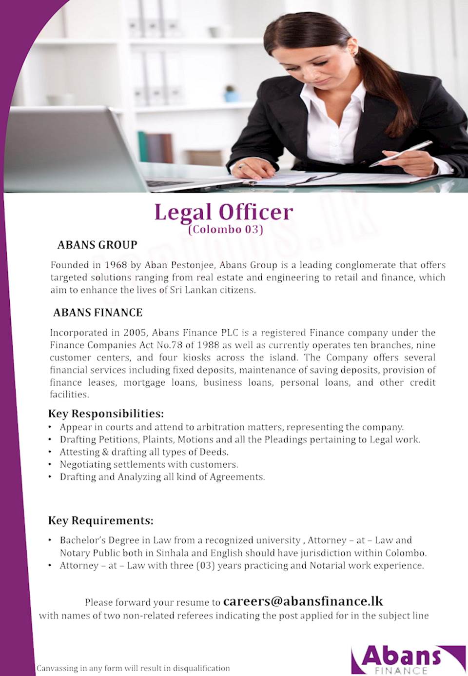 Legal Officer - Colombo 03
