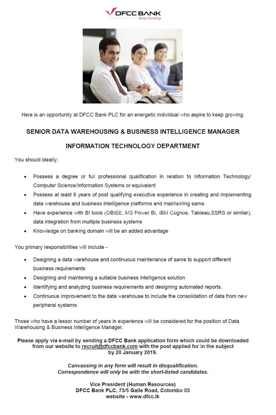 Senior Data Warehousing and Business Intelligence Manager