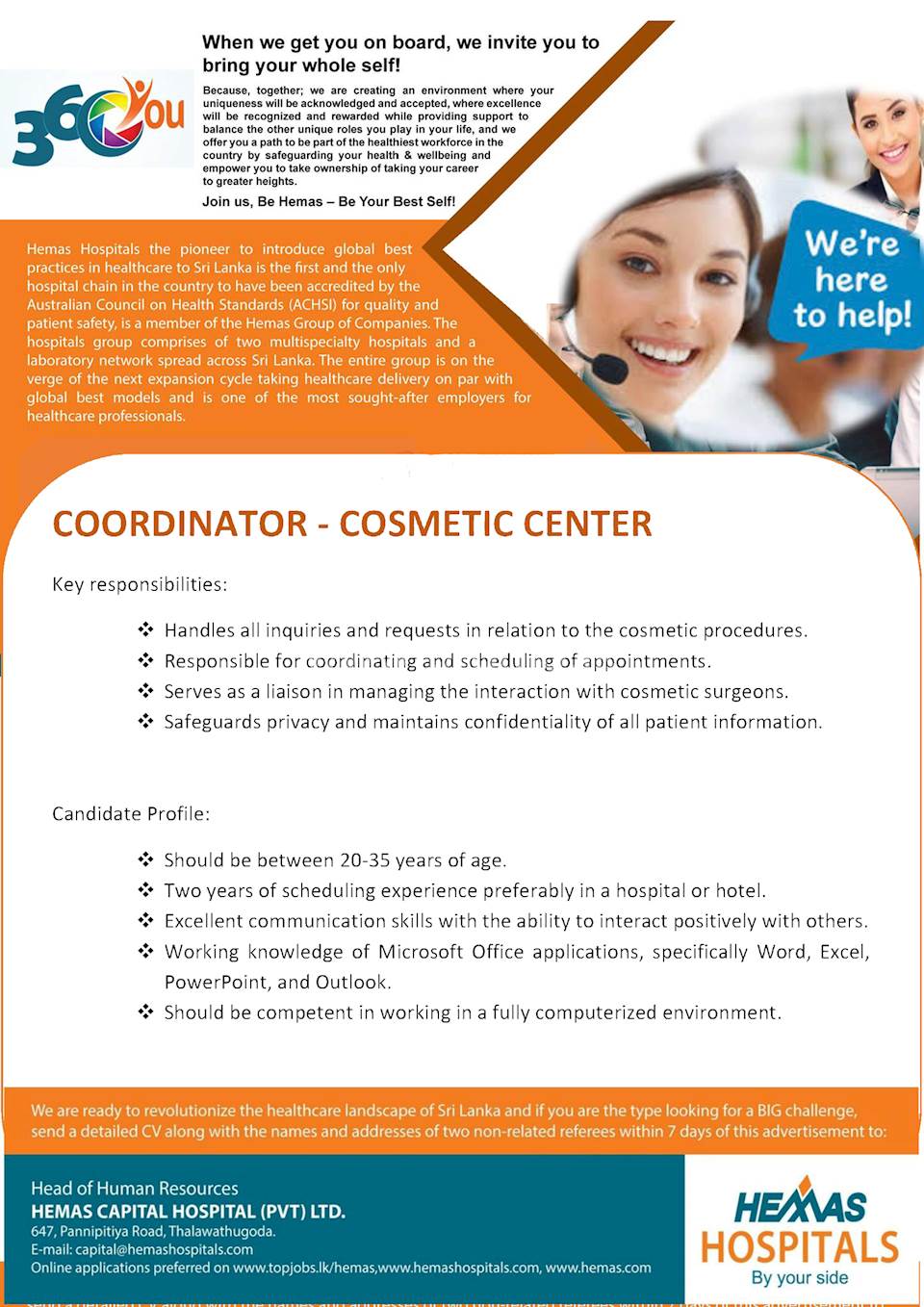 Coordinator - Cosmetic Center