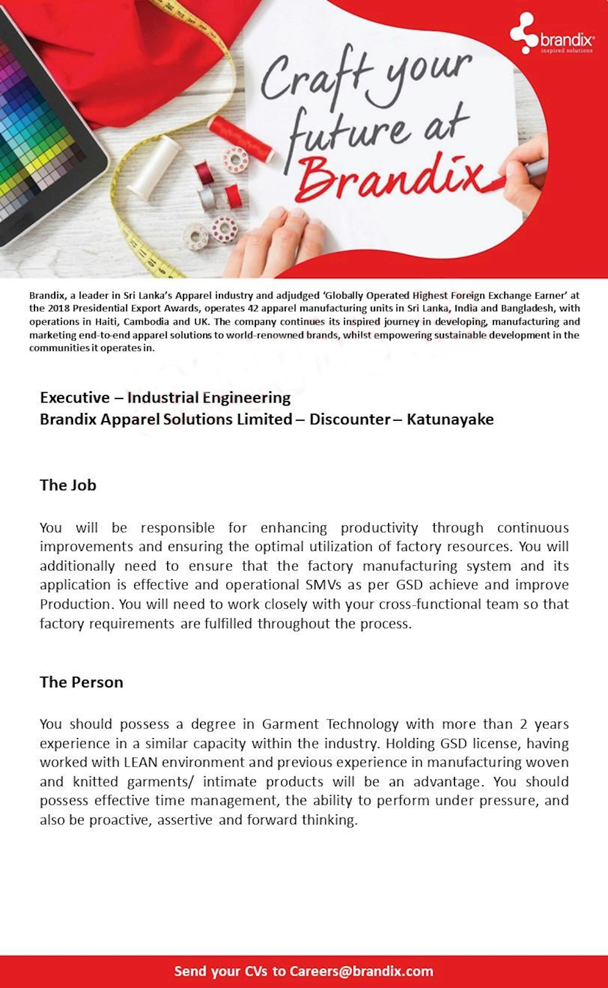 Executive - Industrial Engineering