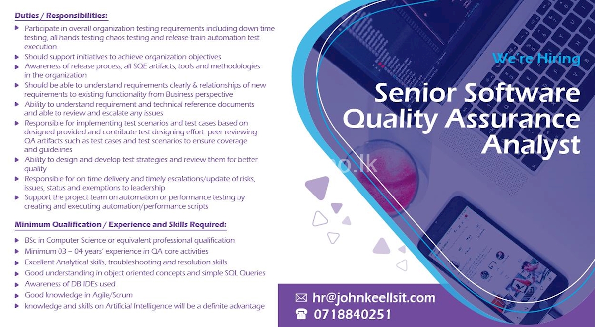 Senior Software Quality Assurance Analyst