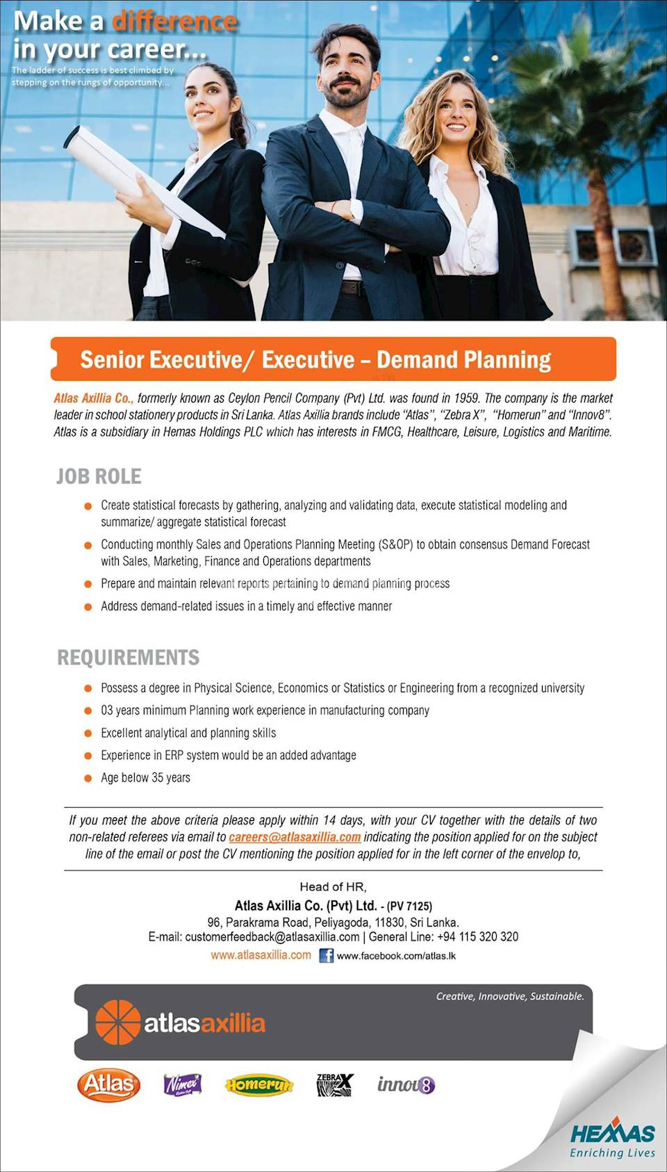 Senior Executive / Executive - Demand Planning 