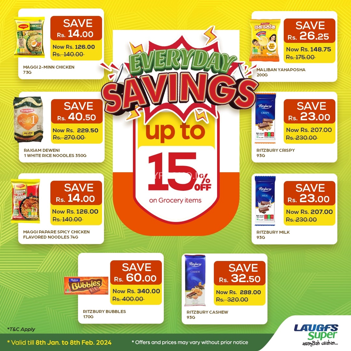 Up to 15% off on Grocery Items at LAUGFS Supermarket