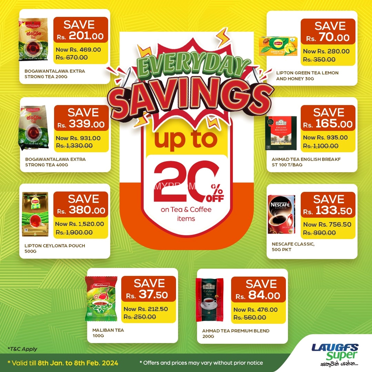 Up to 20% off on Tea & Coffee Items at LAUGFS Supermarket