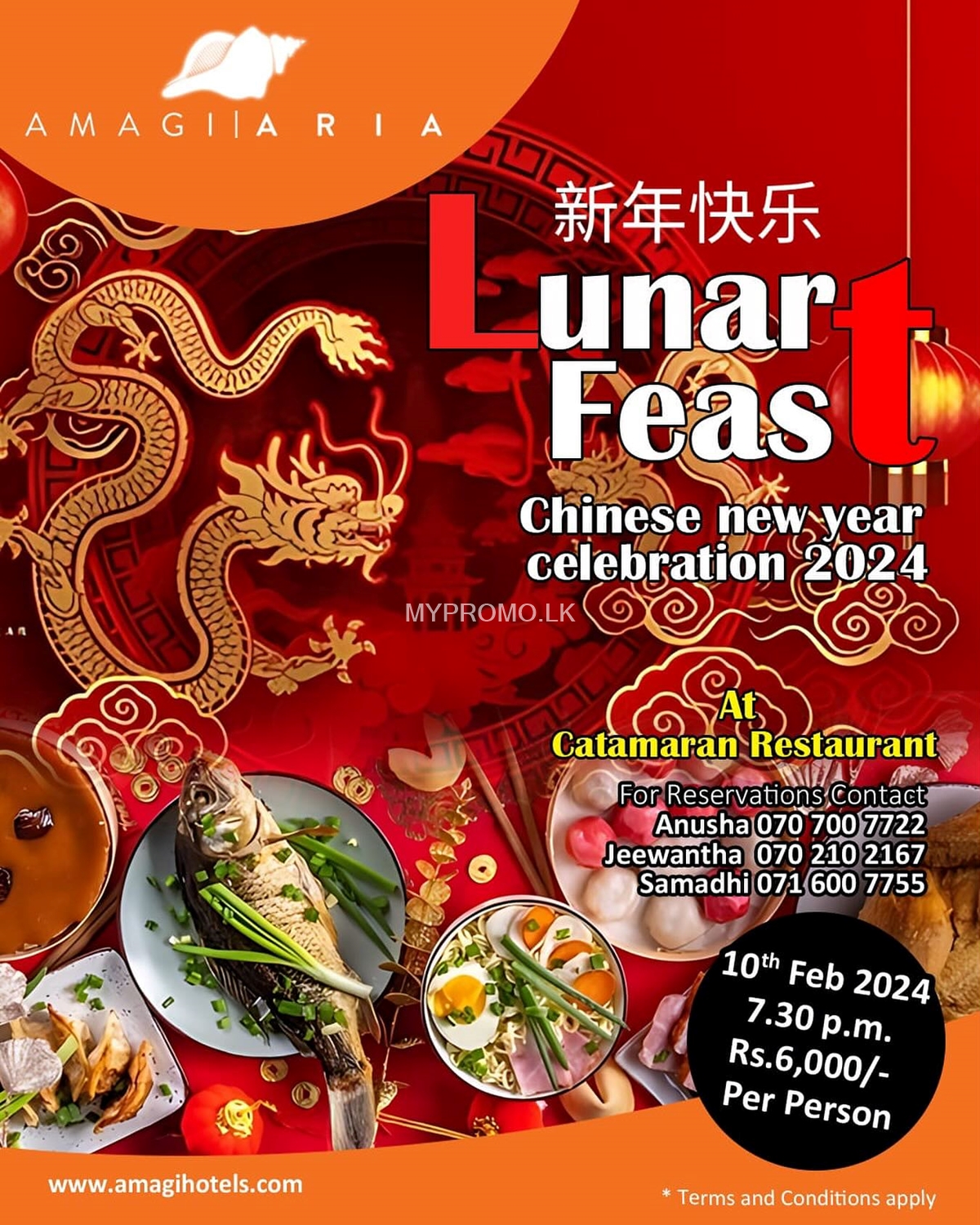 Celebrate Chinese New Year with our special Dinner Buffet at Amagi Aria Negombo