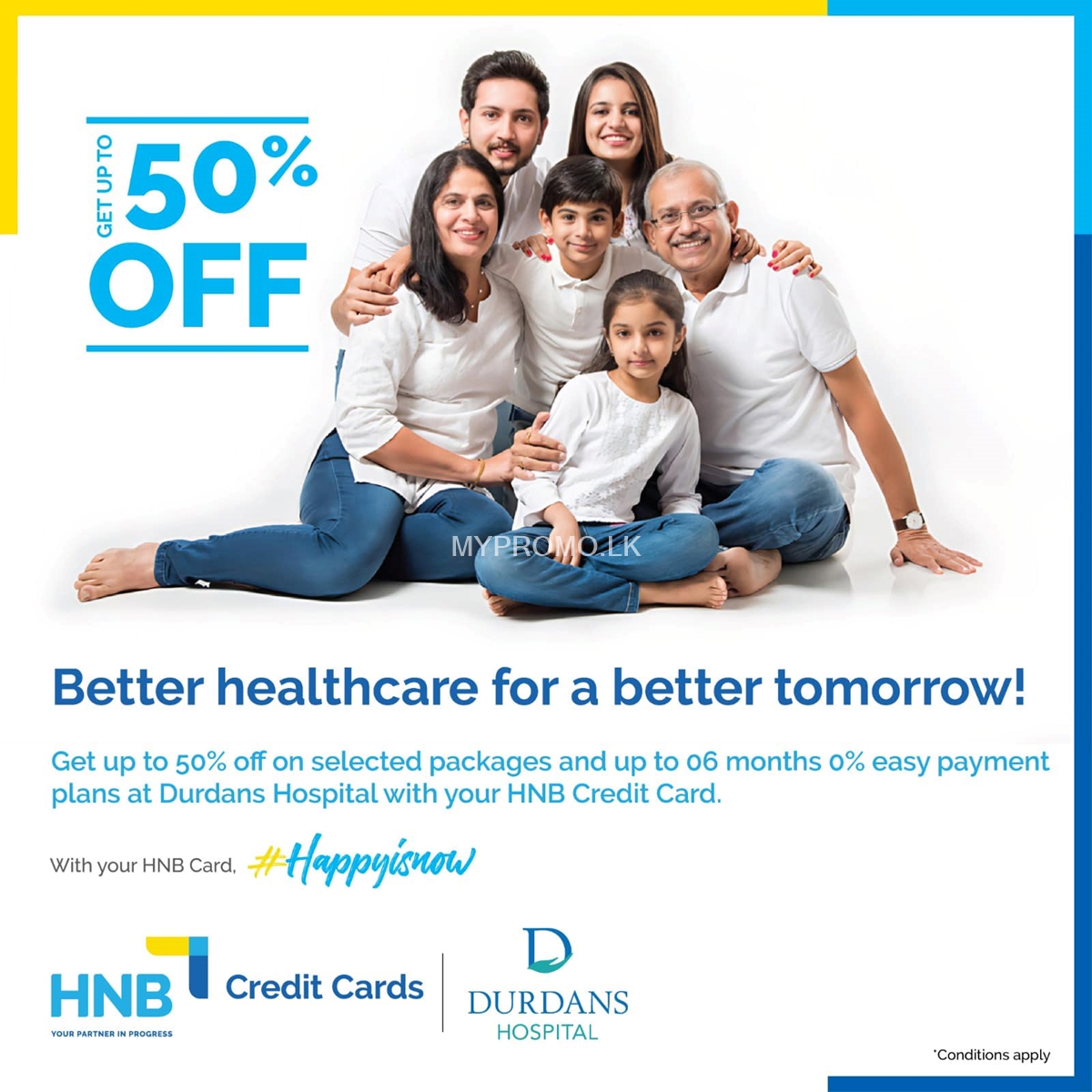 Enjoy up to 50% off on selected packages at Durdans Hospital with your HNB Credit Card