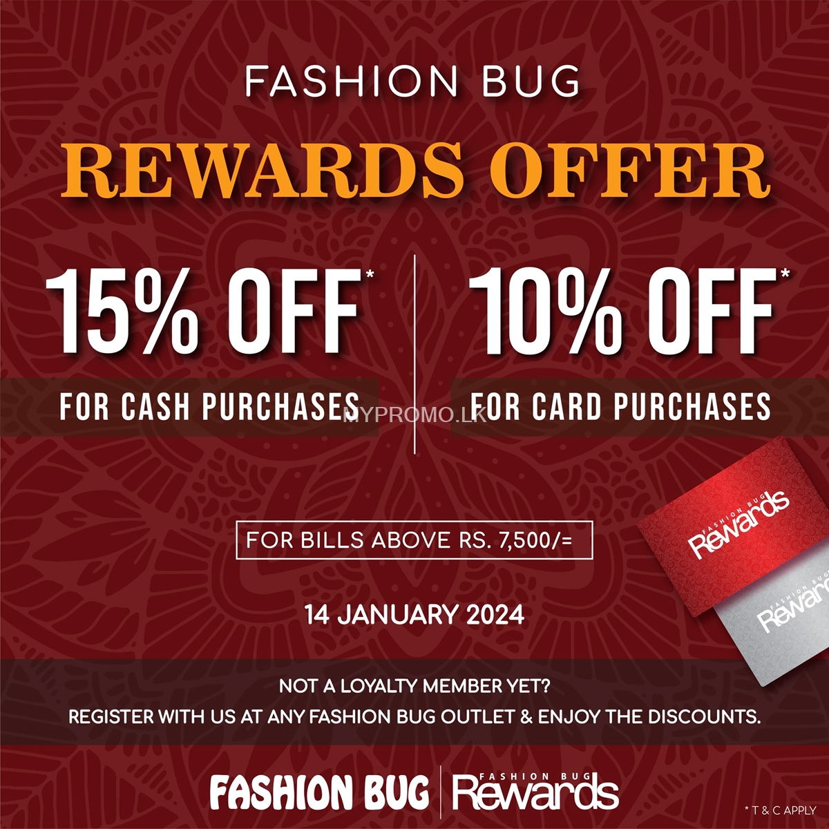 Special offer for Fashion Bug Rewards loyalty card members!