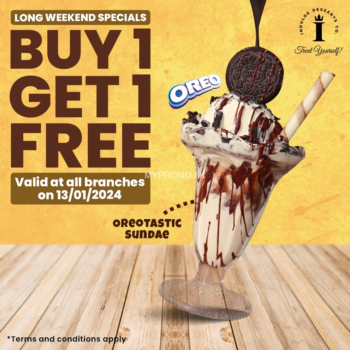Buy 1 Get 1 Free at Indulge Desserts Co.