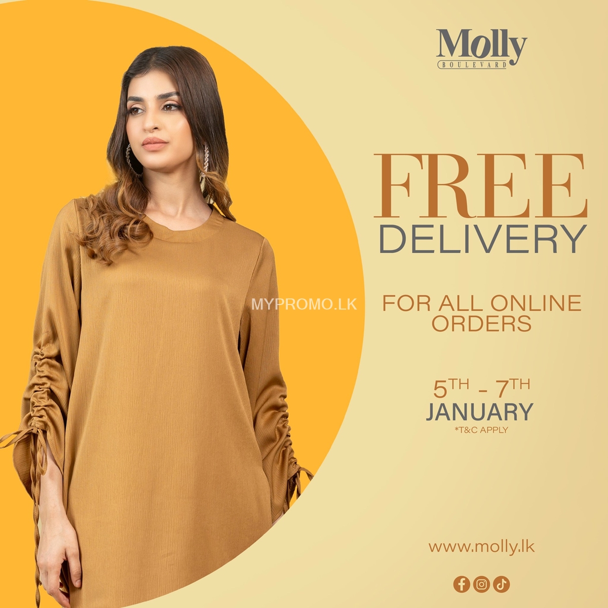 FREE DELIVERY for all your online purchases at Molly Boulevard