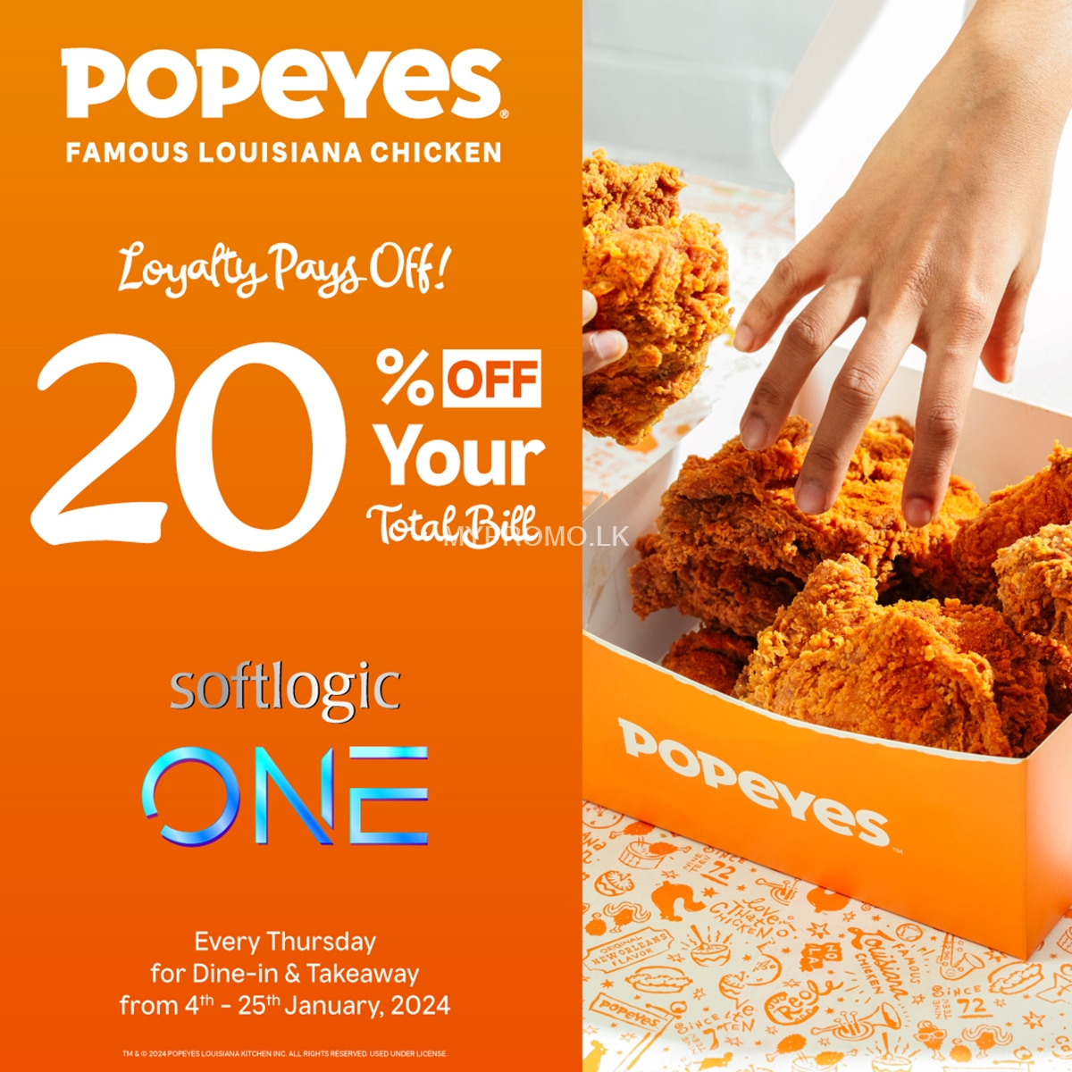 Exclusive Offer for Softlogic loyalty customers on Thursdays at Popeyes