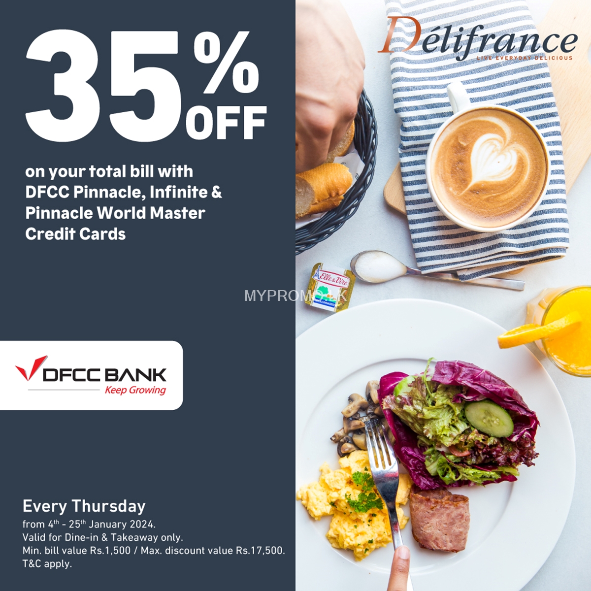 Exclusive Offer for DFCC Bank Credit Card Holders on Thursdays at Delifrance