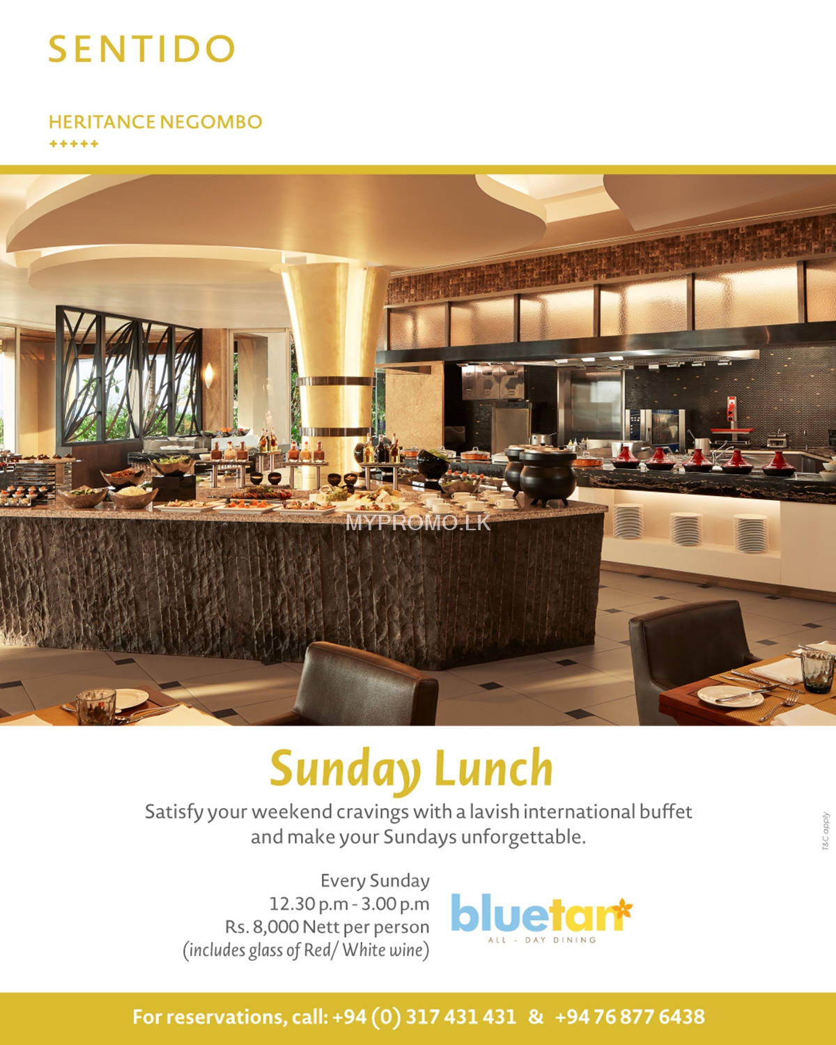 Sunday Lunch at our Blue Tan Restaurant