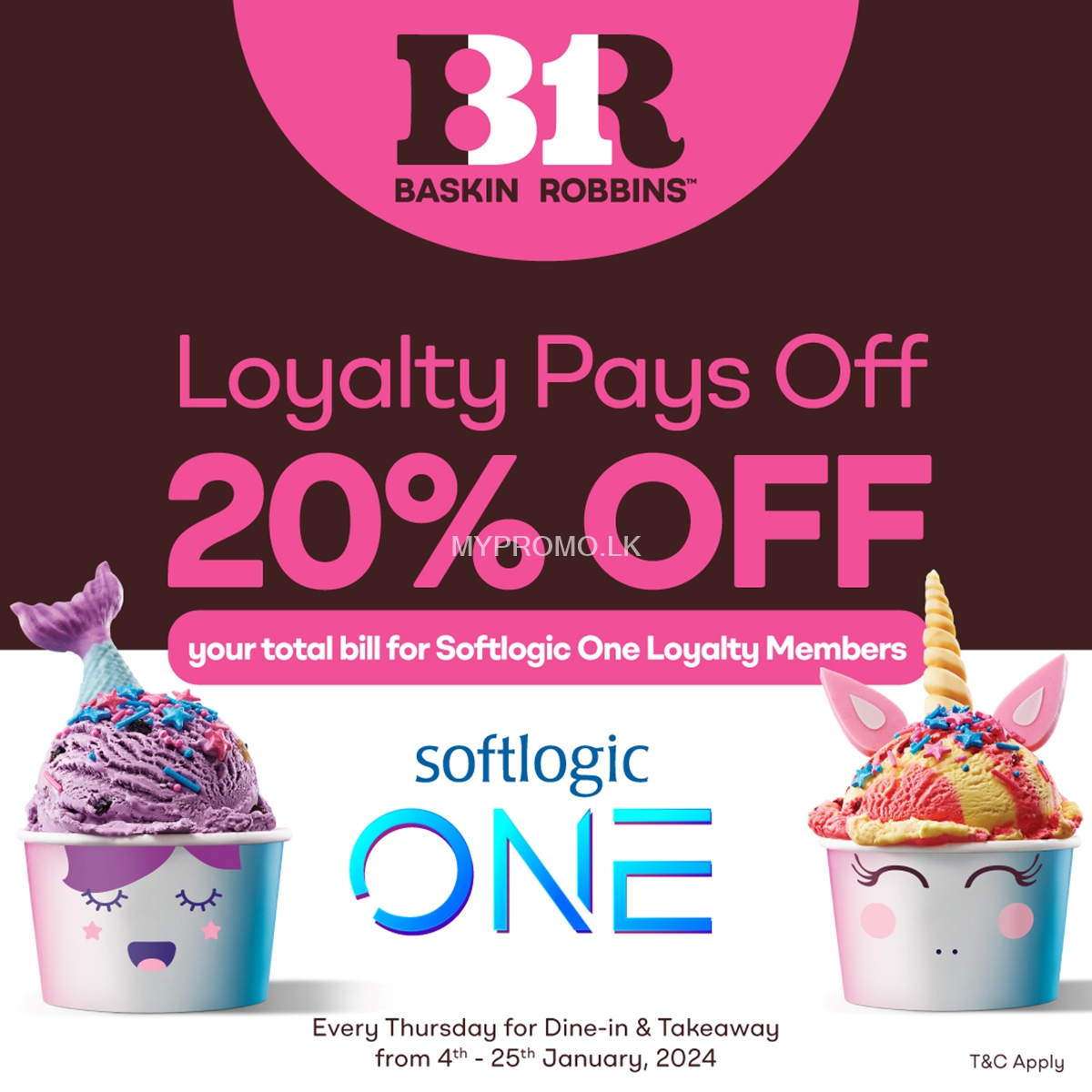 Exclusive Offer for Softlogic loyalty customers on Thursdays at Baskin Robbins