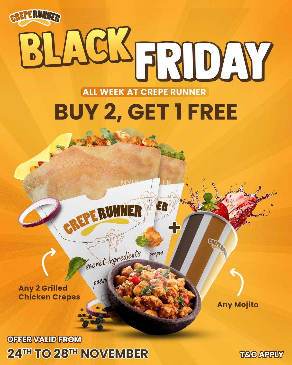 Crepe Runner Black Friday Deal 2025 – Buy 2 Grilled Chicken Crepes ...