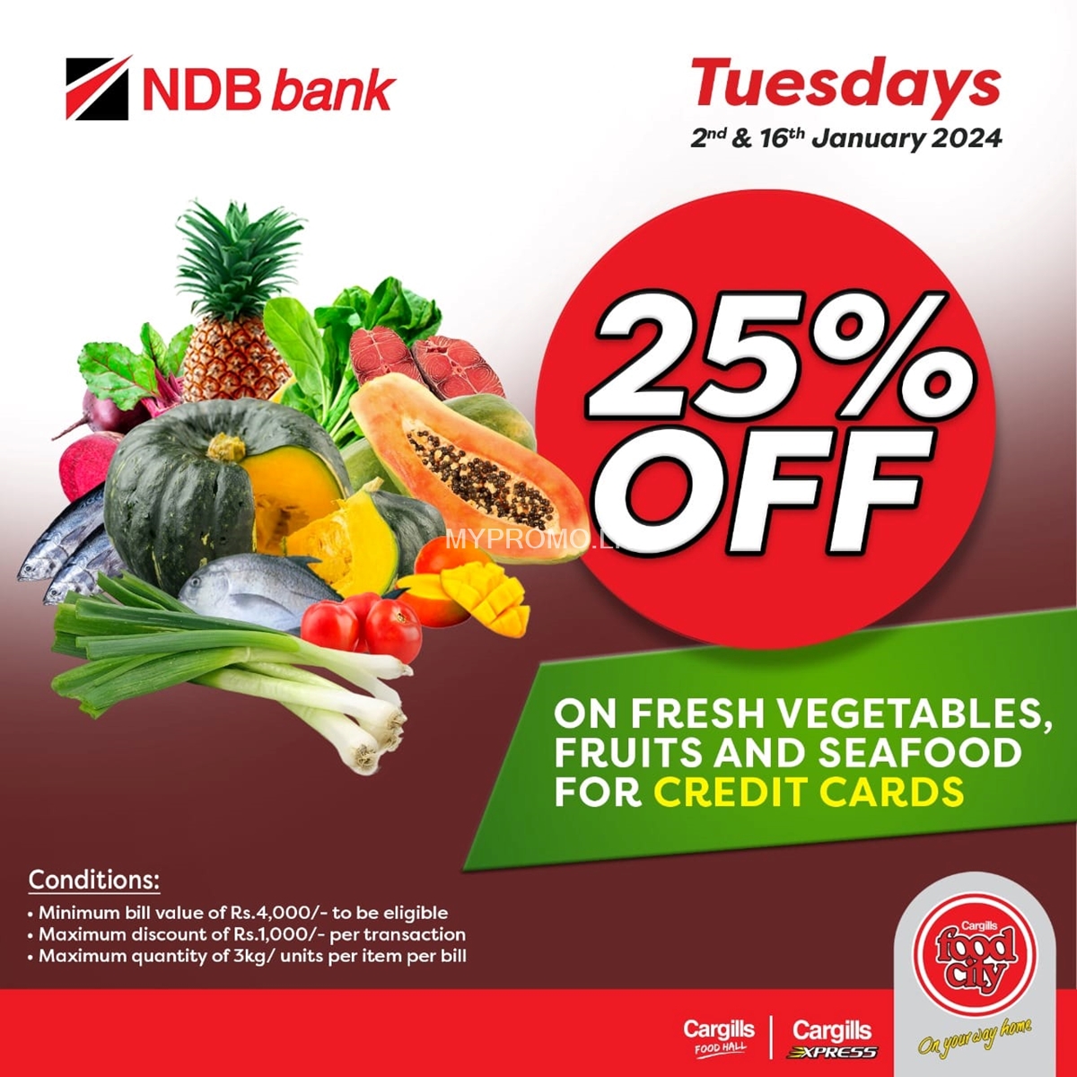 Enjoy Up To 30% Off On Local Vegetables And Fruits For Cargills Bank ...