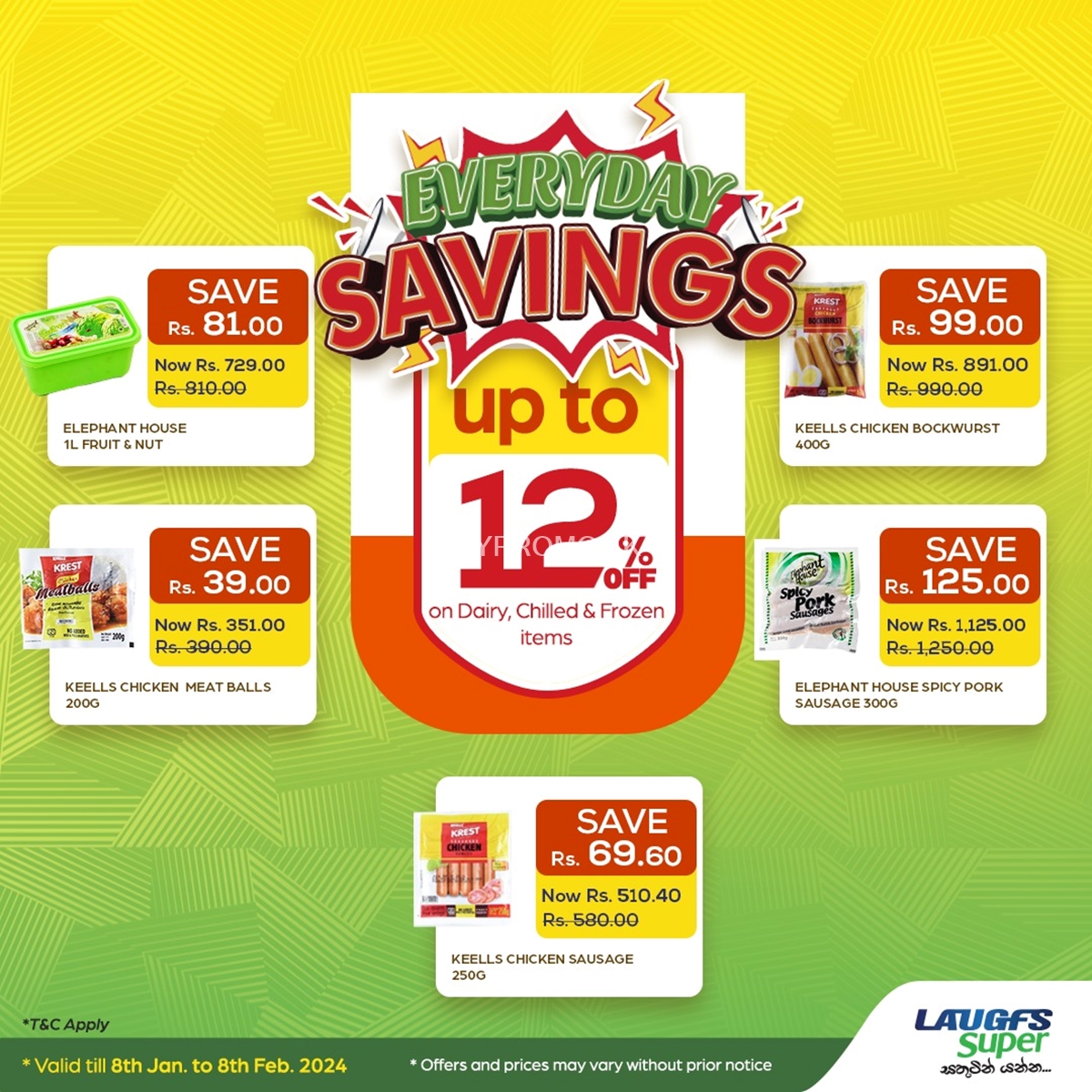 Up to 12% Off on Dairy, Chilled, & Frozen Items at LAUGFS Supermarket
