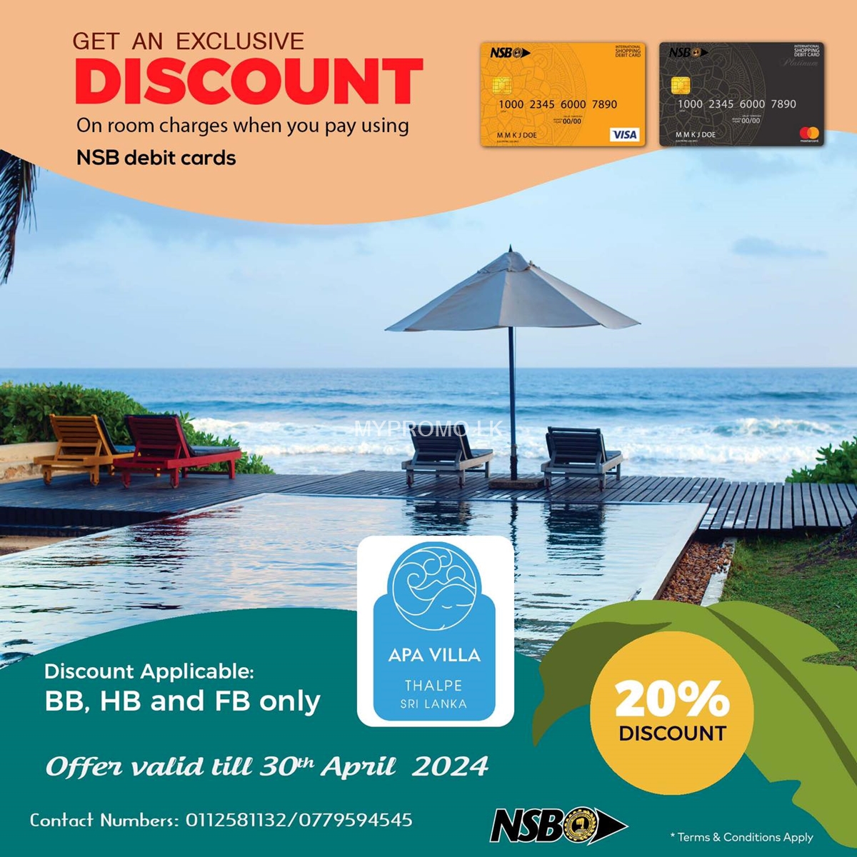 Enjoy 20% off at Apa Villa – Thalpe with NSB Debit Card