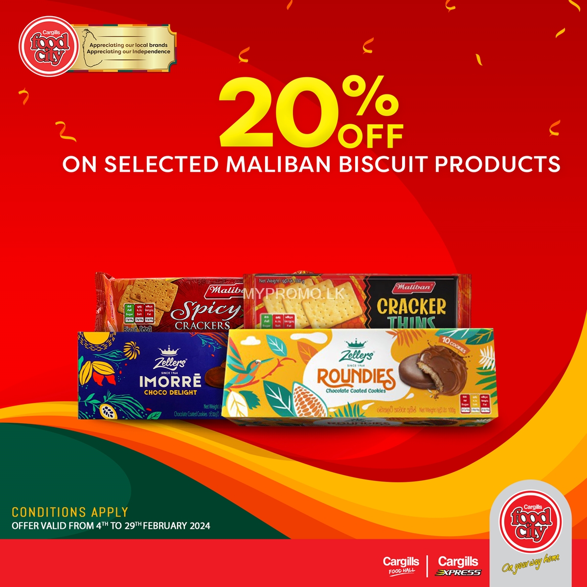 20% off on selected maliban Biscuit Products at Cargills Food City