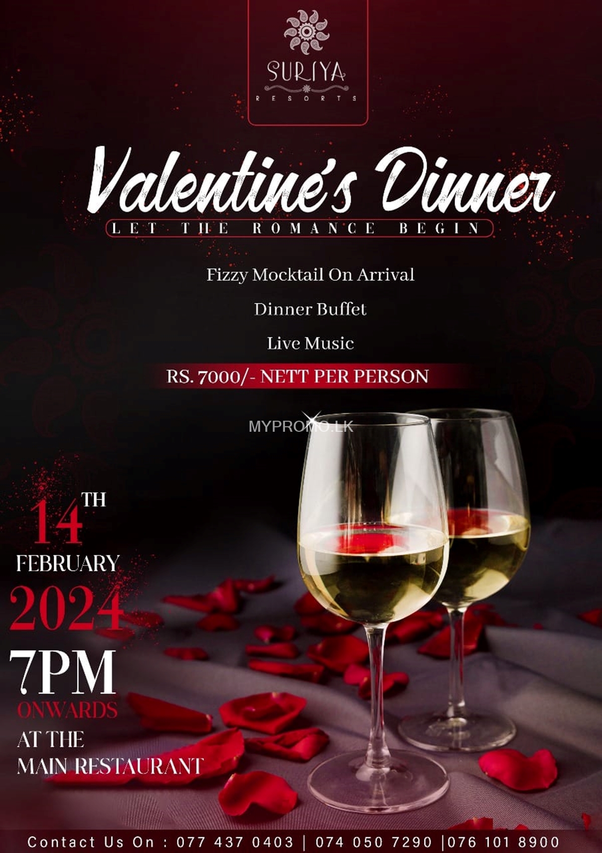 Valentine's dinner at Suriya Resort