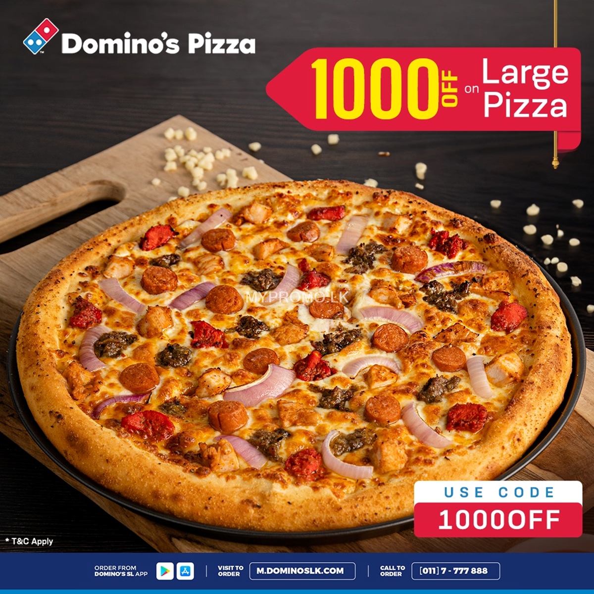 Enjoy Rs 1000 OFF on Large Pizza from Domino's Pizza 