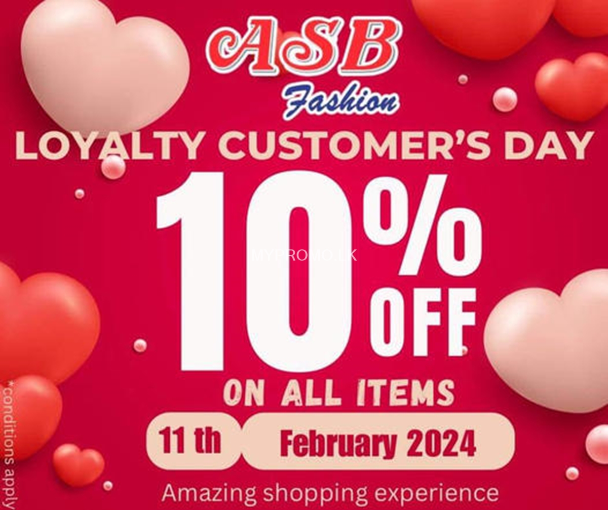 10% Discount on Total Bill Value Exclusive for ASB Fashion Loyalty Card Holders