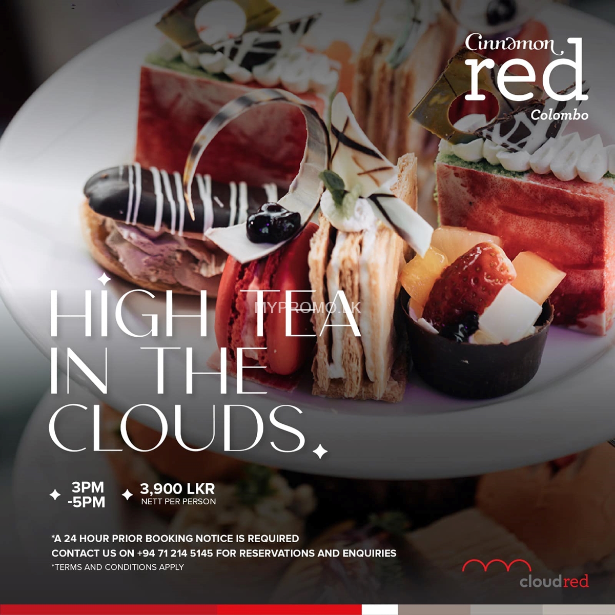 HIgh tea in the clouds at Cinnamon Red