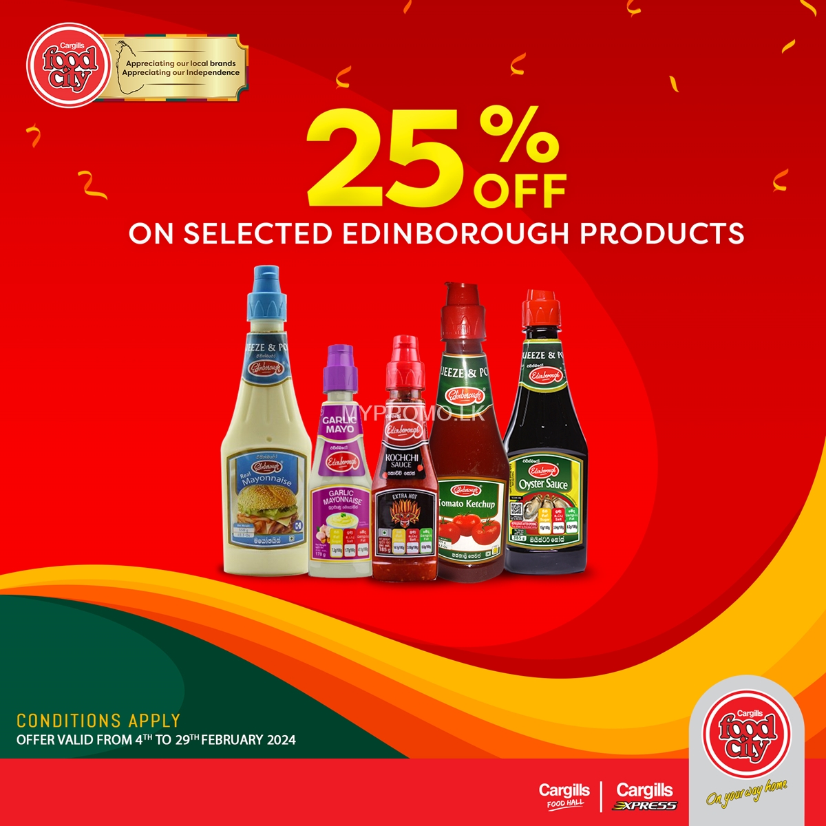 25% Off on selected Edinborough Products at Cargills Food City