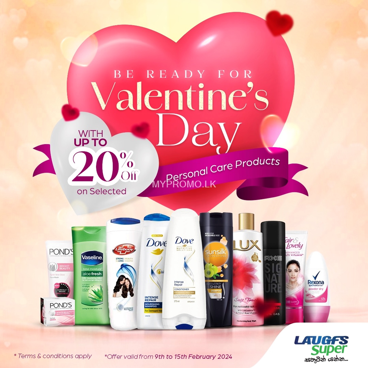 Enjoy up to 20% off on your favourite personal care products this Valentine's season at LAUGFS Supermarket