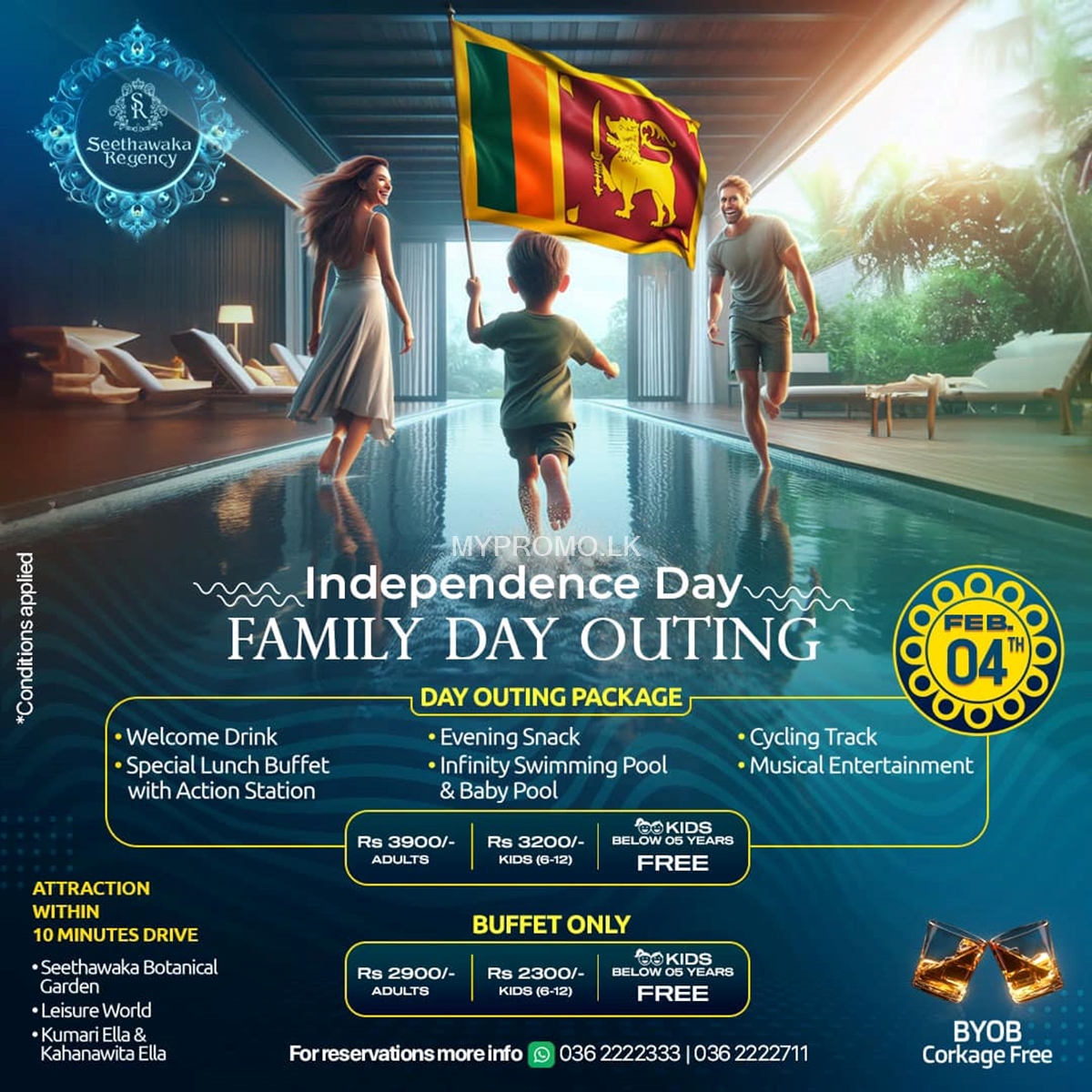 Join us this Independence Day for a memorable outing with your loved ones at Seethawaka Regency