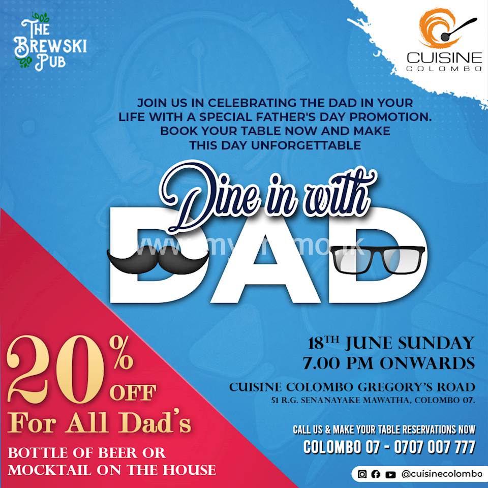 Father's Day offers at Cuisine Colombo