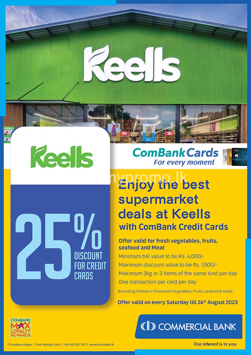 Enjoy the best supermarket deals at Keells with ComBank Credit Cards