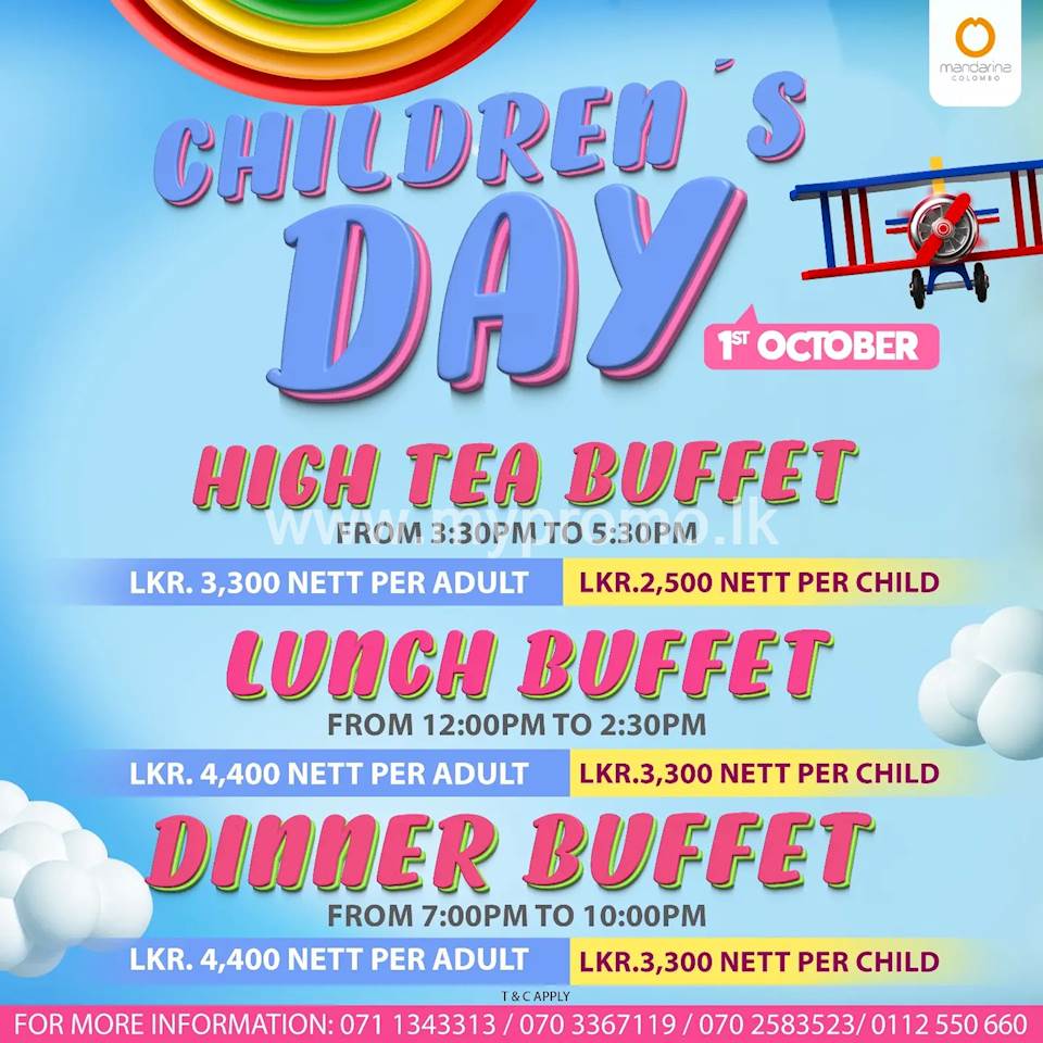 Children’s Day buffets at Mandarina Colombo