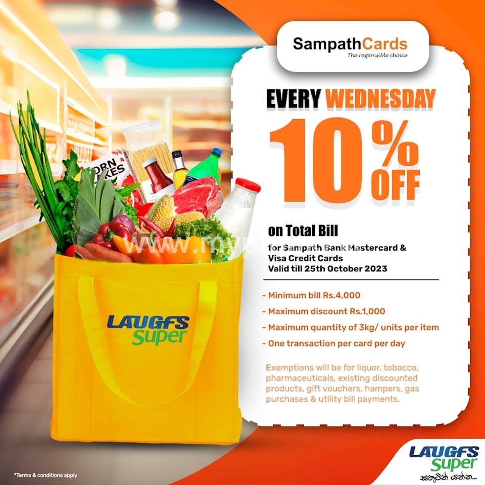 Enjoy amazing Sampath Bank Card offers this October at LAUGFS Super! 