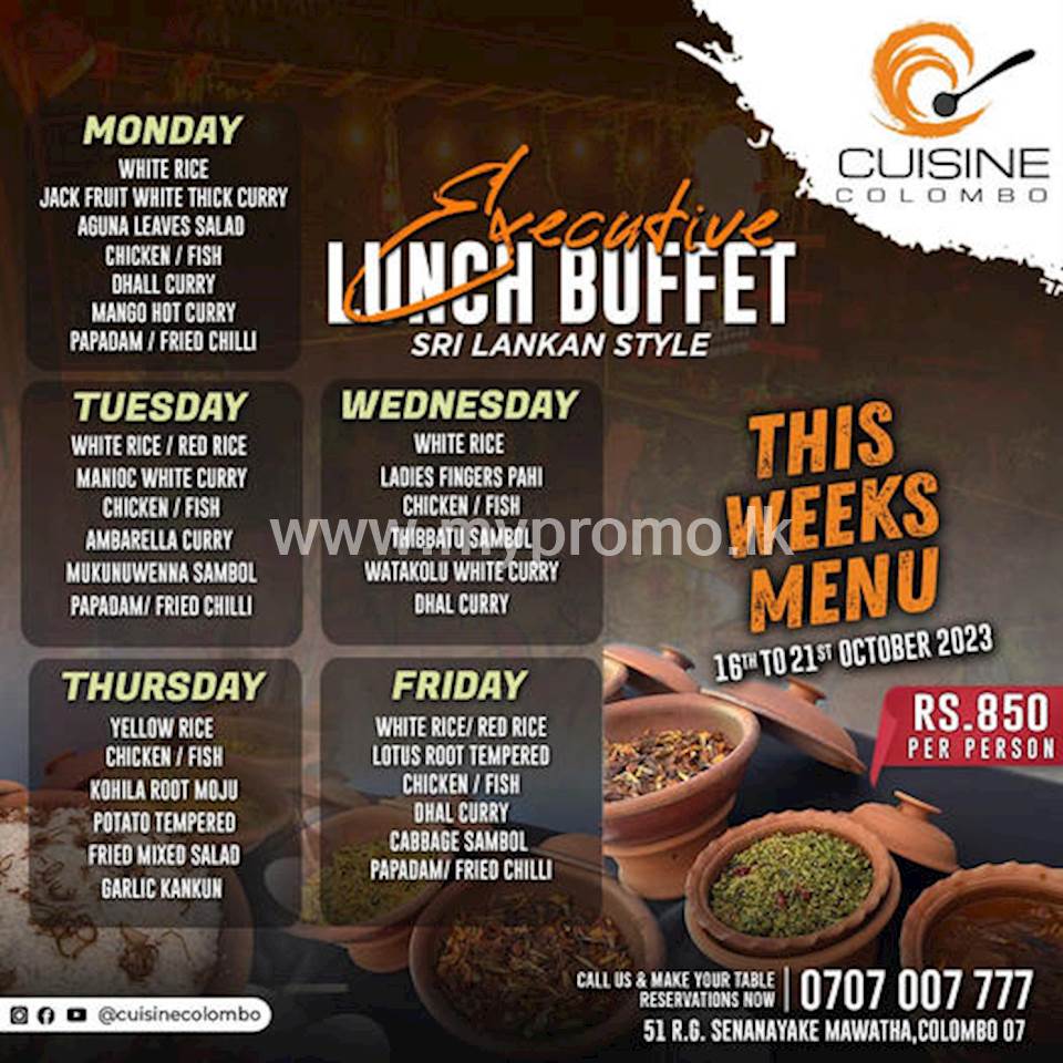Executive Lunch Buffet at Cuisine Colombo