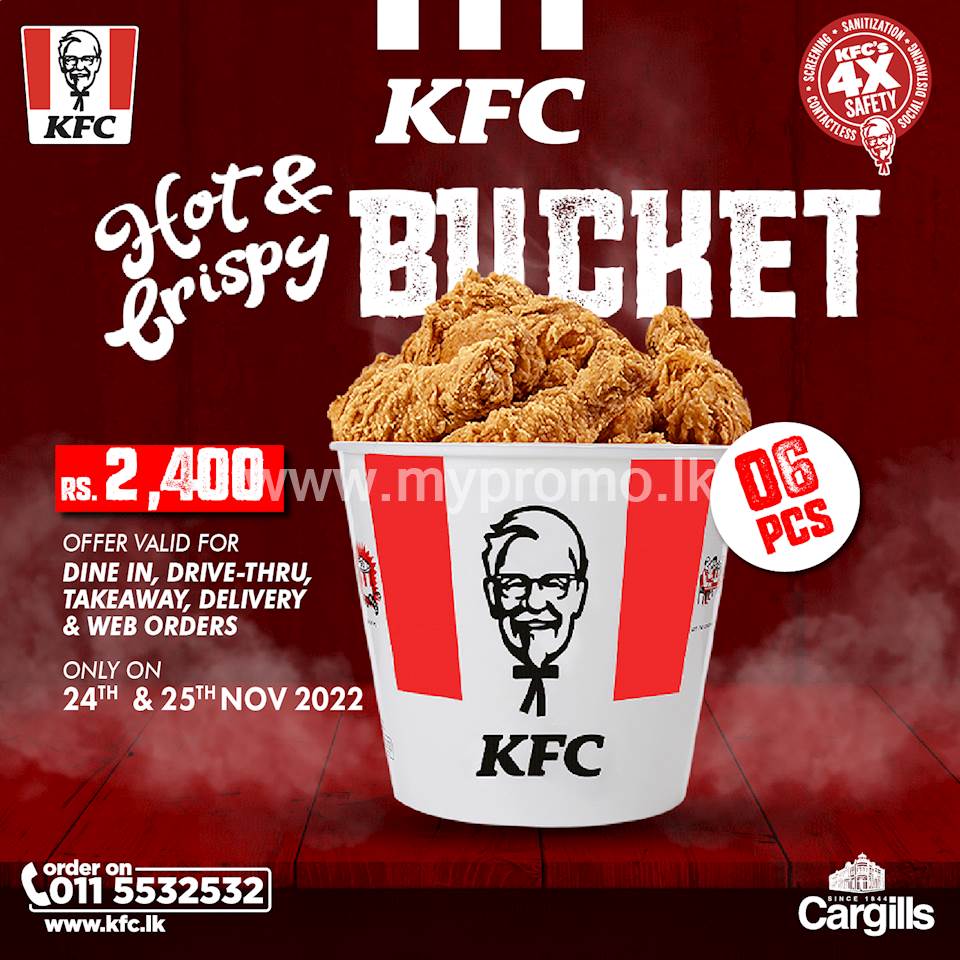 6pc KFC Chicken Bucket for Rs. 2400 