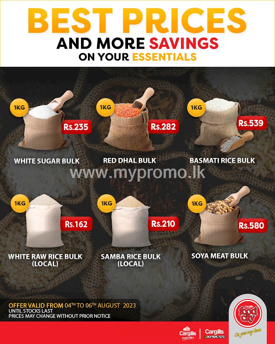 Best prices and more savings on your daily essentials across the country only at Cargills FoodCity!