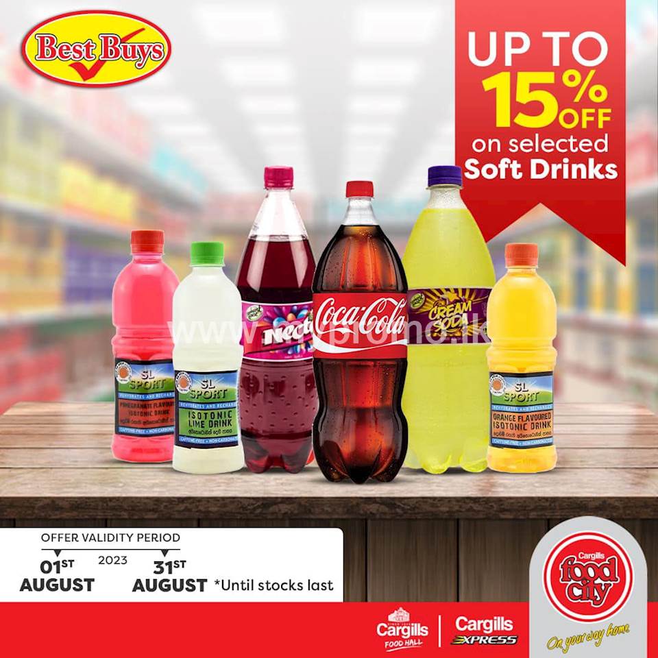 Get up to 15% off on selected Soft Drinks at Cargills Food City