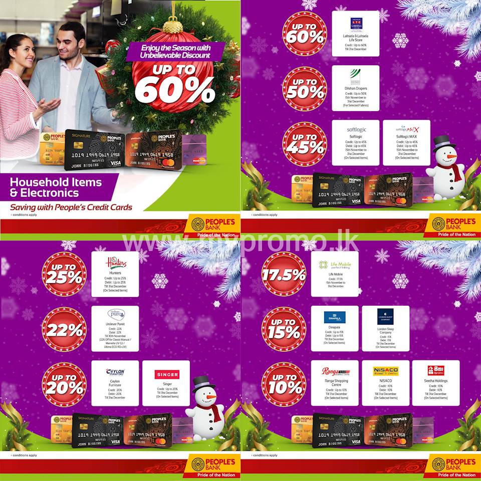 Household Items and Electronics Offers: Get up to 60% off for People bank Card