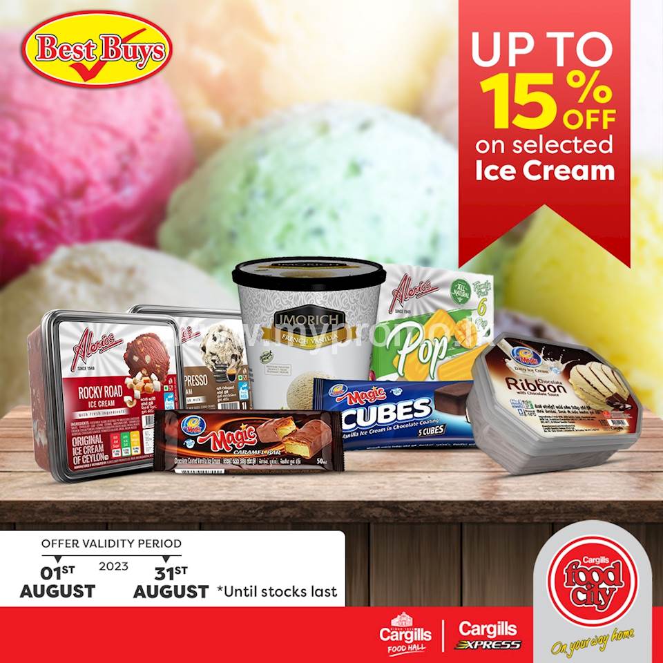 Get up to 15% Off on selected Ice Cream at Cargills Food City 