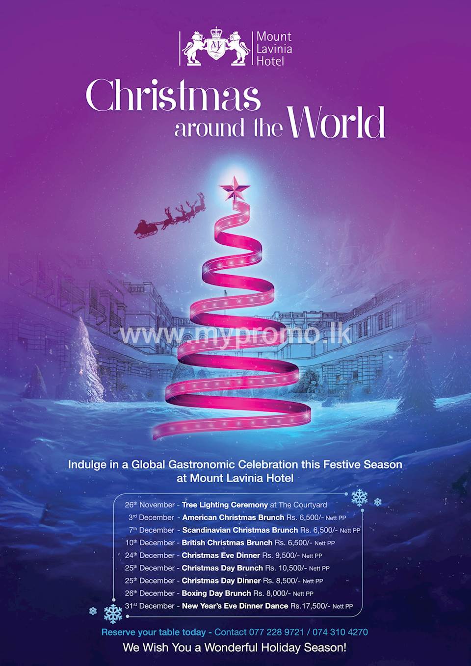Christmas Around The World Celebration this holiday season at Mount Lavinia Hotel