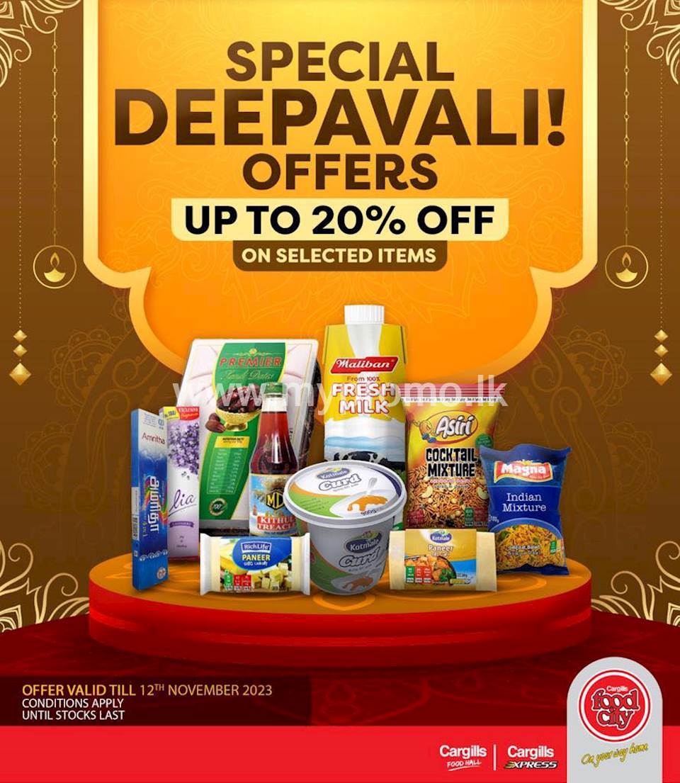 Special Deepavali offers: Enjoy up to 20% off on selected items at Cargills Food City