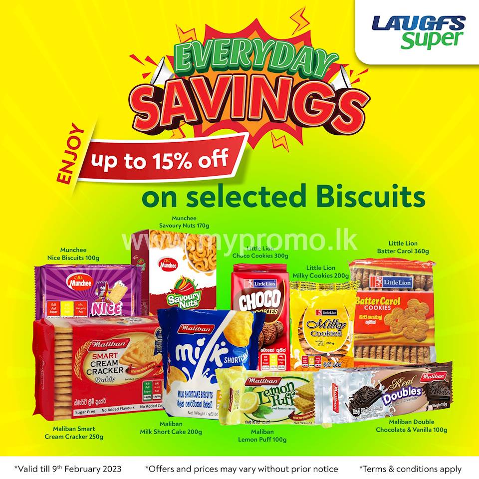Enjoy up to 15% off on selected Biscuits at LAUGFS Super